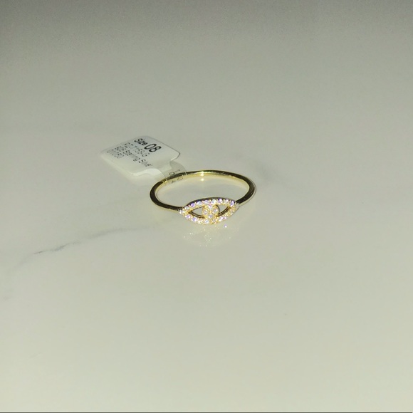 Gold plated Evil Eye CZ Ring - Picture 3 of 5